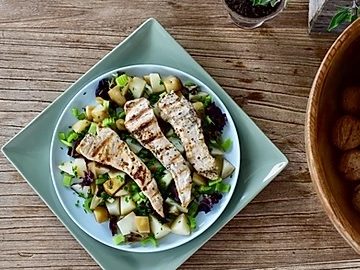 Grilled Chicken on Warm Potato Salad1